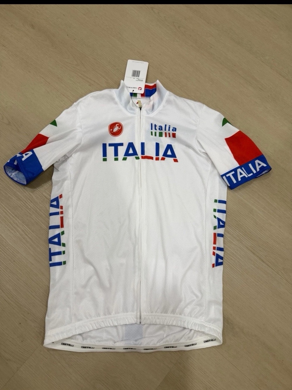NWT Castelli Team Italia  Edition White Cycling Jersey Large Full Zip